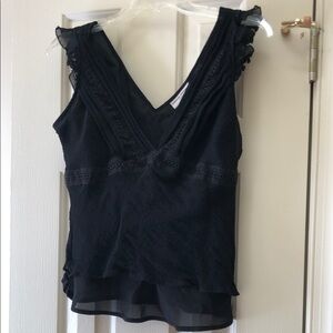 Elegant Black RuffleTrim Top